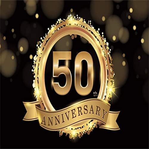 Happy Anniversary Backdrop Black And Gold Balloons Photography Background Poster