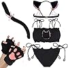 BundleMall Vrouwen Cosplay Lingerie Set Kitten Kat Sexy Kostuum Accessoires Outfit