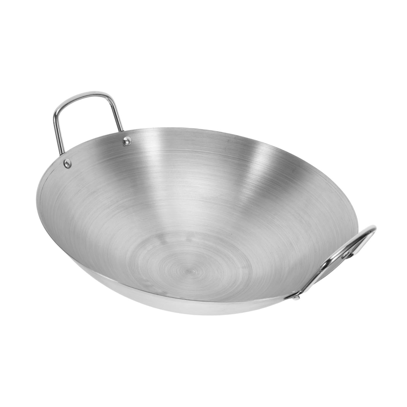Wok à fond rond en acier inoxydable pour cuire de grosses portions sans attacher