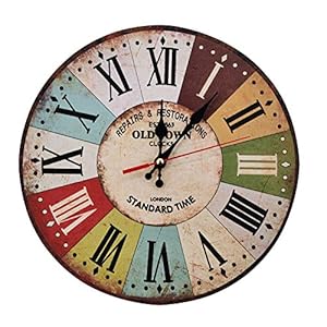 12 Zoll/30CM Holz Wanduhr/Küchenuhr im Landhausstil Stille Nicht-tickende für die Küche,Home Office, Wohnzimmer und Schlafzimmer (Altstadt)