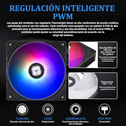 Image of Thermalright Aqua Elite 240 V6 ARGB Black CPU Liquid Cooler,2x120mm Water Radiator,AMD: AM4 /AM5,Intel LGA115X /1200 /1700 /1851, AIO CPU Cooler