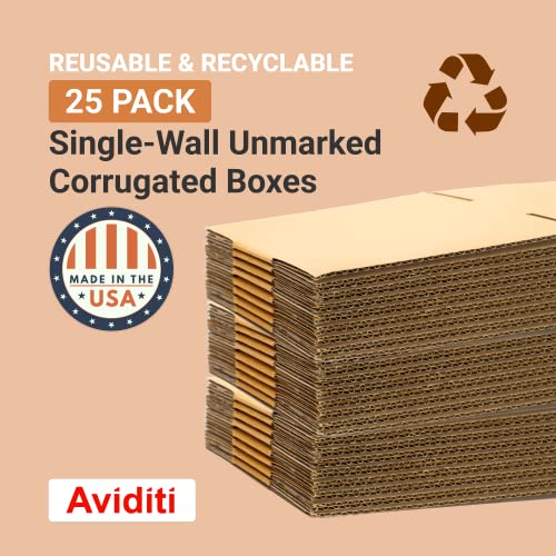 Aviditi Shipping Boxes Medium 16"L X 12"W X 8"H, 25-Pack | Corrugated Cardboard Box For Packing, Moving And Storage 16X12X8 16128 #TOP3