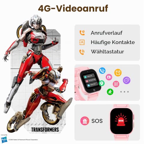 Transformers Smartwatch Kinder mit Videoanruf, IP68 Wasserdicht Schulmodus – Ansicht 4