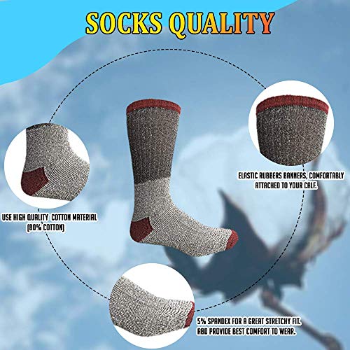 Image of Yacht & Smith Thermal Boot Crew And Tube Socks, Unisex Bulk Cold Resistant Weather Socks