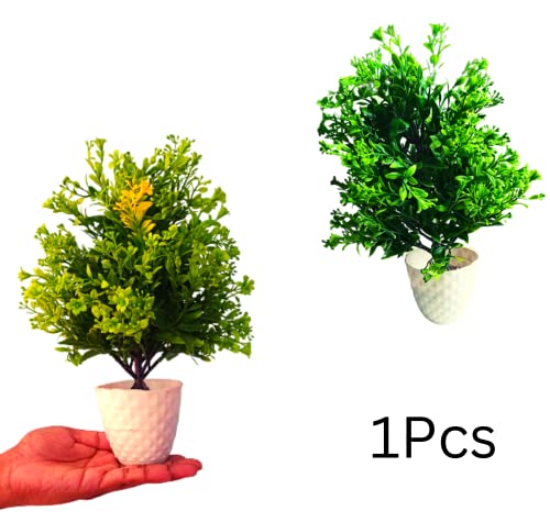 Image of Artificial Flowers for Decoration with Pot Combo of 1PCs Forest Bonsai Plant with Plastic Pot for Home Decoration Office Table Greenery Room Home Decor Plants ( Tree for Home Decoration ) (S T P)