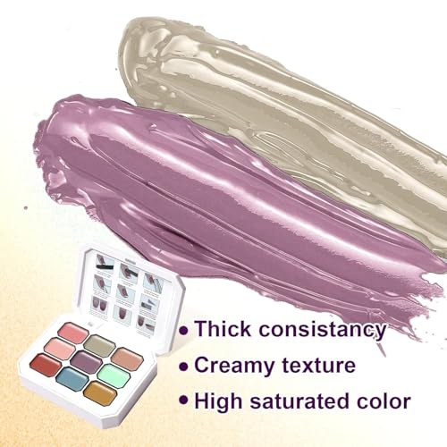 Image of THR3E STROKES Solid Cream GelPolish Set, 9 Colors Pudding Gel Nail Polish Palette with Nail Brush, Nude Pink Orange Red Solid Gel Polish Nail Art Kit Soak Off Portable Gift for Girls /Friend DIY Home (F)