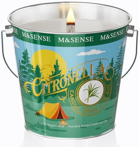 M&SENSE Citronella Candles Outdoor, 110 Hours Burn Natural Citron...