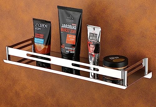 Image of iSTAR 304 Stainless Steel Bathroom Shelf /Stand Kitchen Shelf /Bathroom Shelf and Rack /Bathroom Accessories Silver Stainless Steel Wall Shelf (12 X 5 Inches)