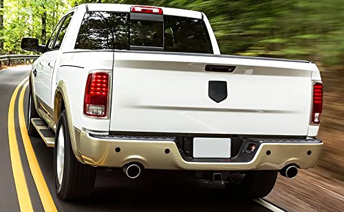 Image of American Flag Emblem Decal Badge Compatible with Dodge Ram 1500 /2500 /3500 (2009-2018, American Flag) (Black)