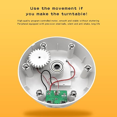 ULEMONDEE 13 cm elektrischer Drehteller für die Fotografie, 360 Grad drehbarer Ausstellungsstand für Schmuckausstellung, Ladenausstellungsstand, Kuchenausstellung (Schwarz)