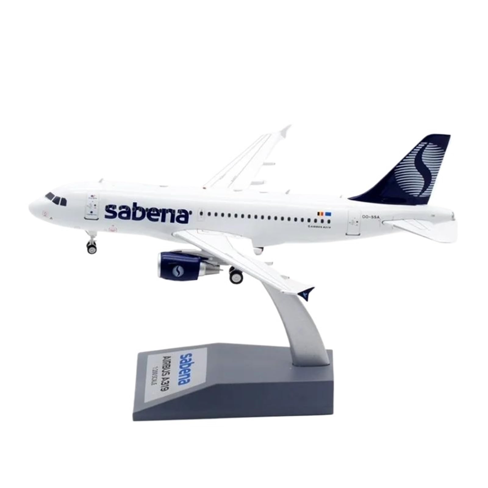 1:200 per A319 Belgio Bilancia in Lega Modello di Aereo con Carrello di Atterraggio di Base in Metallo Giocattolo Coperto Modello di Costruzione di Modello Kit