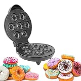Donut Maker, 1000W Makes 7 Doughnuts Mini Donut Baker Machine Double Sided Heating Prevent Stick Portable Mini Electric Donut Making Baker for...