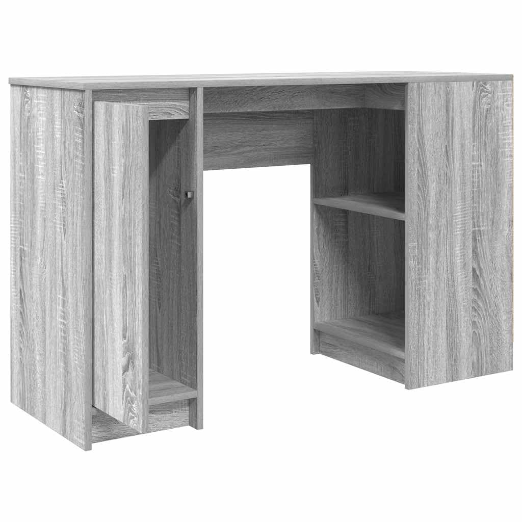 Générique Scrivania Sonoma Grigio 120 x 42 x 76 cm in legno di ingegneria, ufficio segretario con ampio spazio di archiviazione per cartelle e PC, vassoio robusto e facile da mantenere per soggiorno o