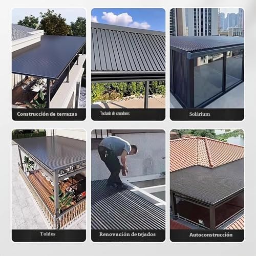 Láminas de techo metálicas corrugadas, paneles de aluminio para uso exterior, revestimiento impermeable para cobertizos, aislamiento térmico