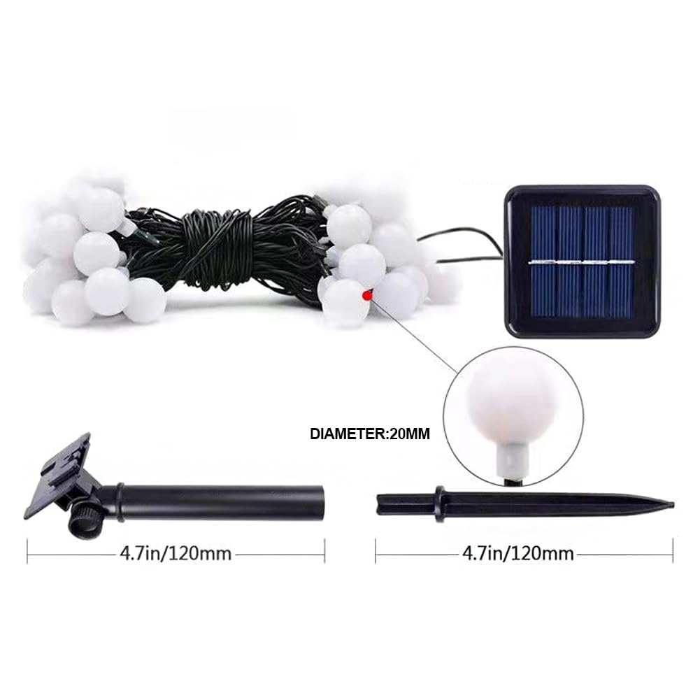100/50/30/20 diod LED, kryształowa kula, lampa solarna, na zewnątrz, IP65, wodoszczelny, łańcuch świetlny, girlandy ogrodowe, dekoracja bożonarodzeniowa