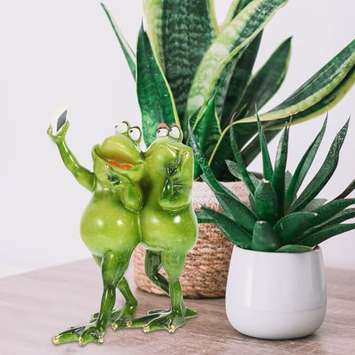 Grenouille conjointe ornement bureau maison et statue résine verte rustique - 8