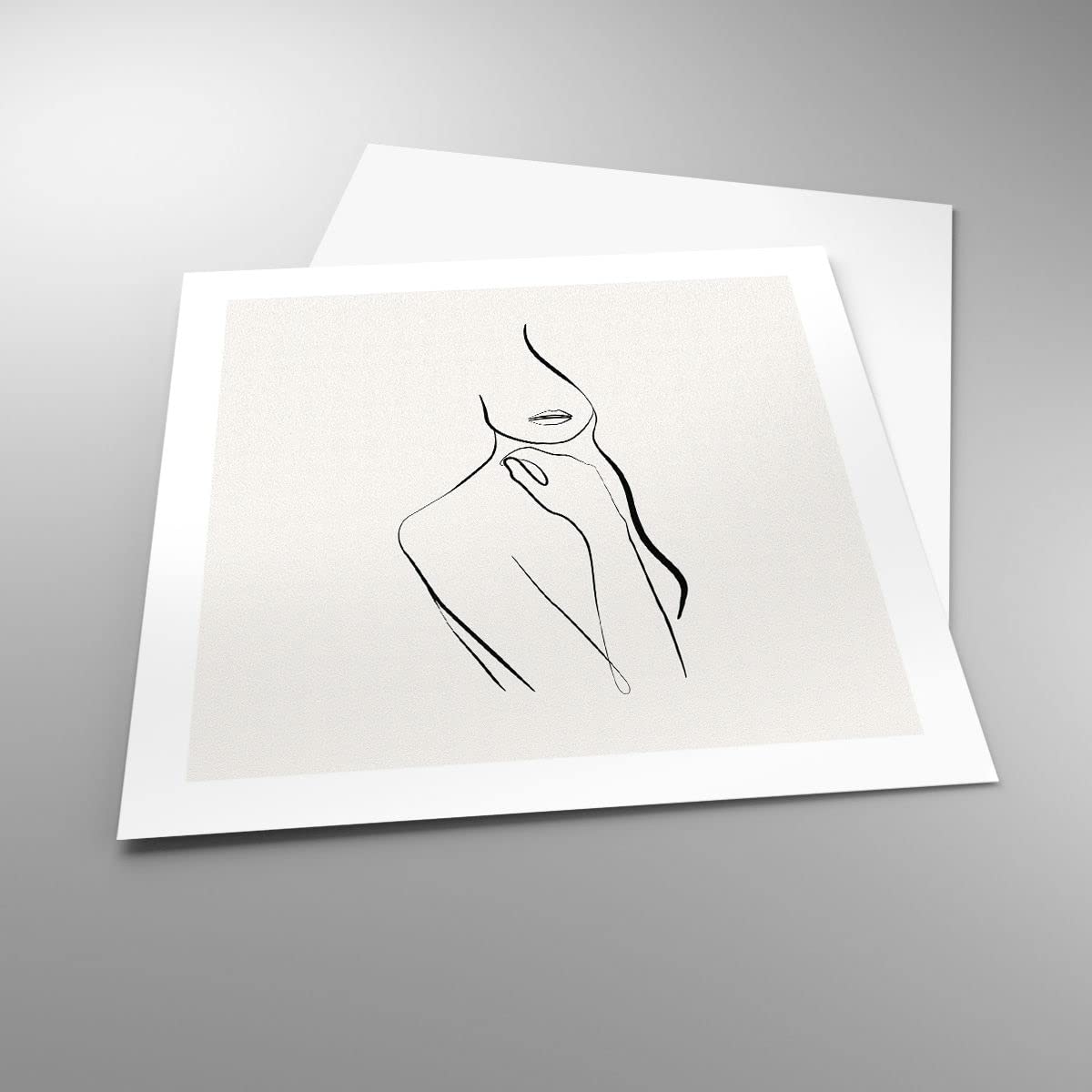 ARTTOR Póster 50x50 cm Sin Marco Blanco y Negro Personas - 5045 - P2X | Mujer Bosquejo Dibujo Cuadros de Pared Decoración Cuadro Decorativo Salón Dormitorio Cocina Lámina Cuadros de Pared ARTTOR