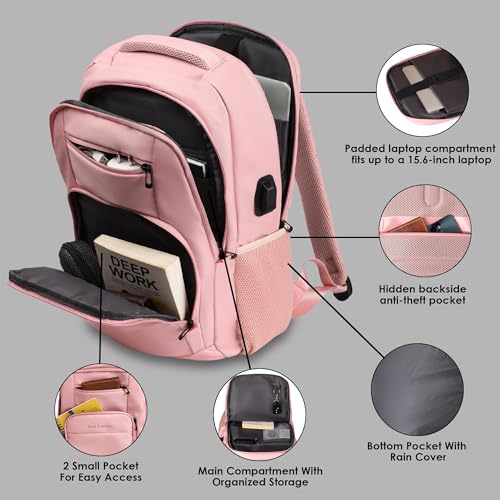 Image of Red Lemon Swiss Cut Design 15.6 inch Laptop Backpack for Men and Women, Stylish 26L Capacity, USB Charging Port, Anti-Theft Pocket & Accessories Organizer