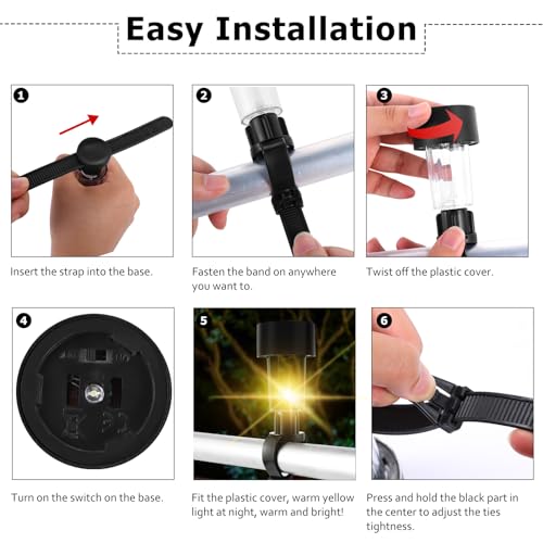 Niuyhe POOL SOLAR LIGHT-6PCS Solar Framed Pool Light, Pool Enclosure Lighting For Above Ground Pool, 6 Pack Garden Fence Outdoor Waterproof Solar Lights At Night thumb #3