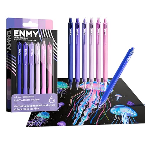 ENMY 6�F�Z�b�g�ɍ׃y�� 0.7mm �׎� �A�N�����t�@�C�i�[���C�i�[ ���` �������ɏ����� ���� �J���[ �t�@�C�����C�i�[ ���C���y�� �蒠 �p�[�v�� (���F)