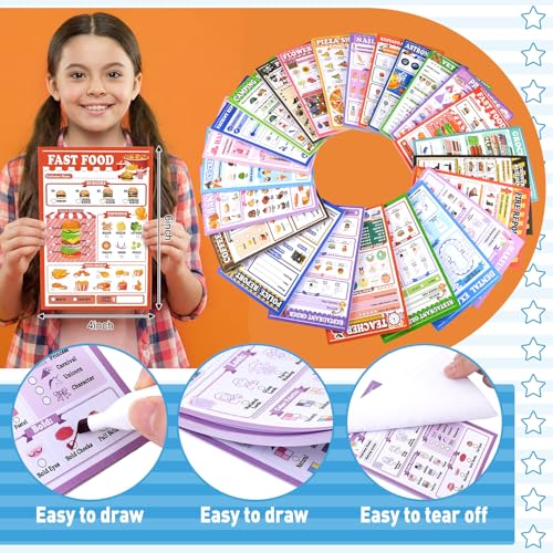 Image of Eaasty 24 Pack Kids Pretend Play Notepads 4x24 Inch,Mixed