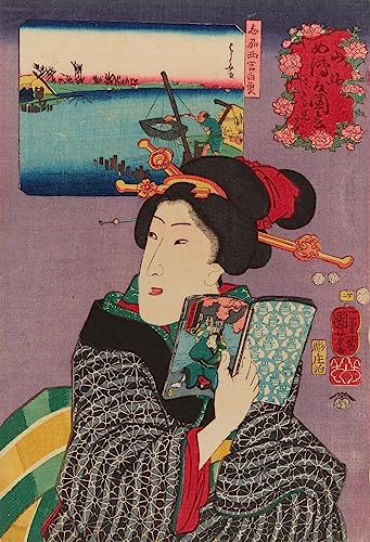 Poster Kuniyoshi paysages et beautés GerRit toile sans cadre 58x90 cm