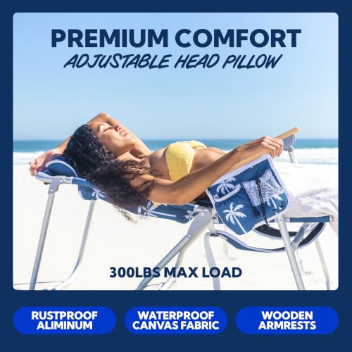 Image of SUN NINJA Folding Beach Chair for Adults with 17 inch seat Height - 1pc