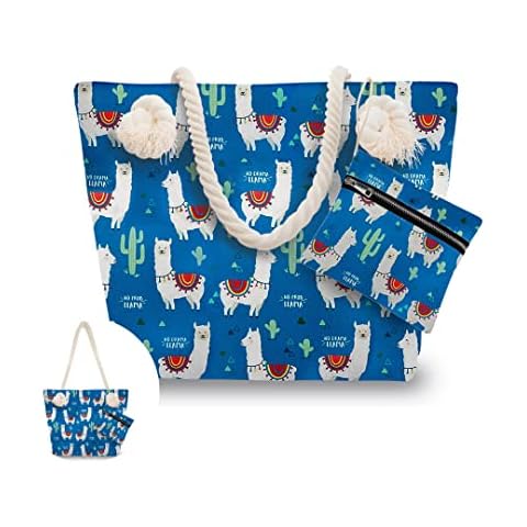 Llama Beach Tote Bag for Summer Adventures Cover