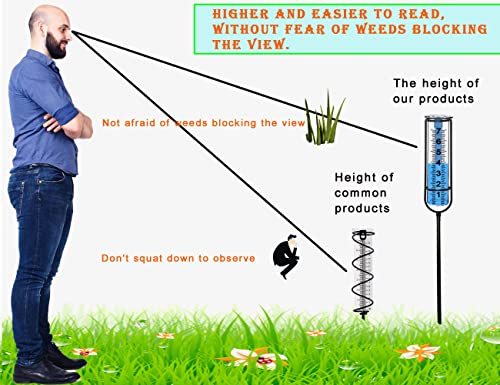 Jmbay Rain Gauge, Freeze Proof Rain Gauge Outdoor Best Rated, Rain Gauges For Yard With Stake, Decorative Rain Measure Gauge For Garden, Deck, Lawn With Large Numbers, Adjustable Height #TOP3