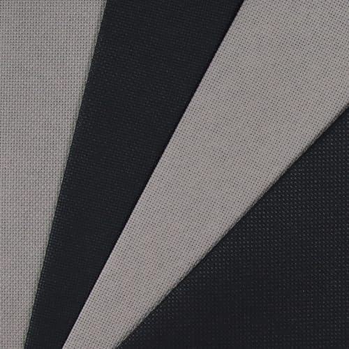 Image of KCS 4 /6 pc of 12 inch x 18 inch(30cmx45cm) 18CT Counted Cotton Aida Cloth Cross Stitch Fabric (4 pc,Dark Grey+Black)