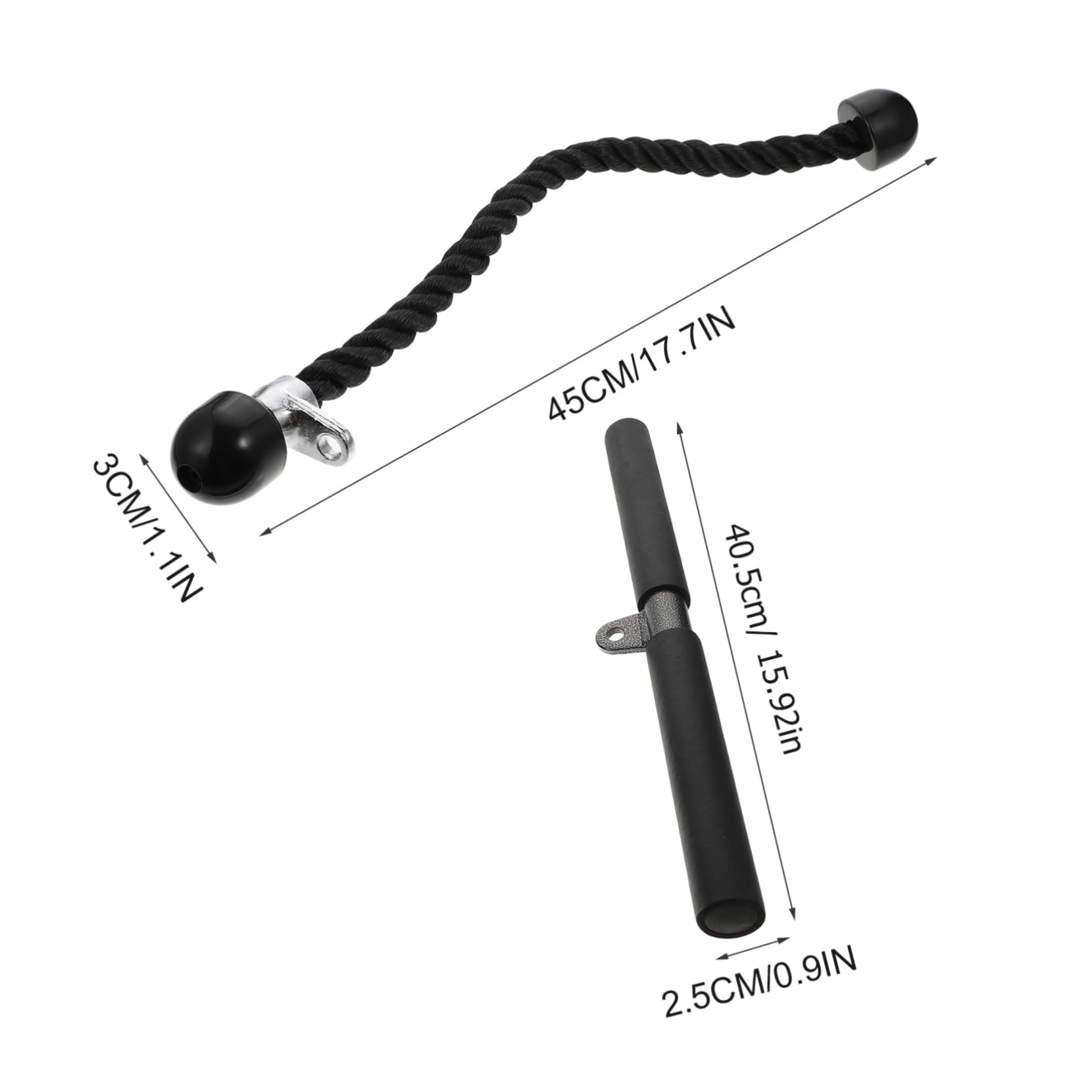 SUPVOX Dispositivo di Allenamento con Cavo per Tricipiti 2 Pezzi Corda Resistente per Bodybuilding Corda da Trazione Resistente allo Strappo