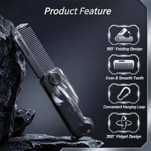 Peine Plegable para Hombre, Mini Peine para Cabello y Barba miniatura 4