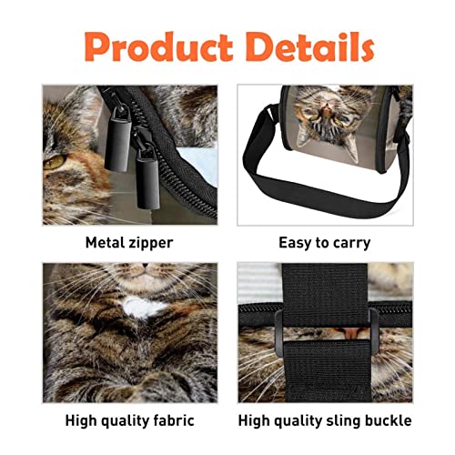 Lonchera ligera y pequeña con estampado de gato lavable y muy resistente 6
