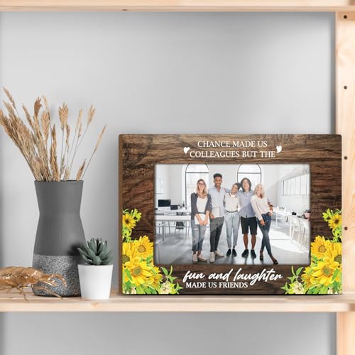 Funny Gifts for Coworkers Wooden Picture Frames Goodbye to Coworker Gift Picture Frames for Desk Office Picture Frames Chance Made Us Coworkers Farewell Gifts for Friends Picture Frame 4x6 - Jk0248 - Image 2