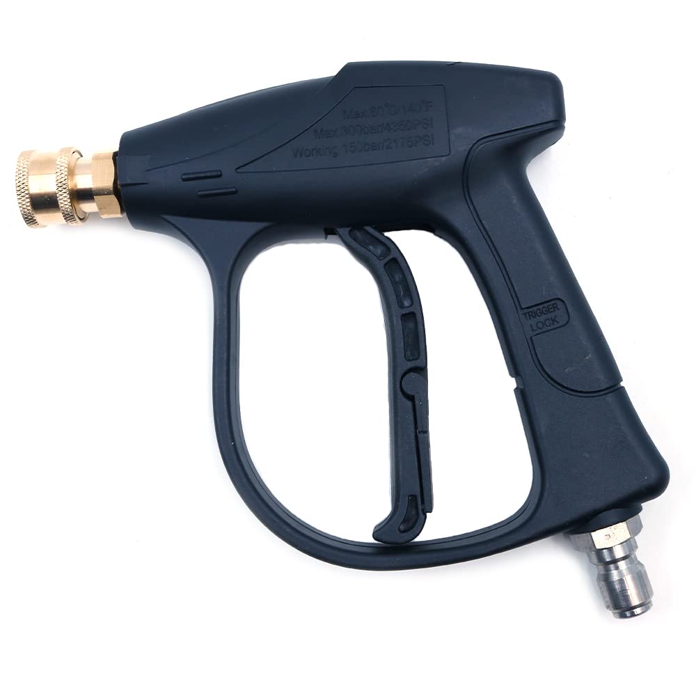 Foam Cannon 3/8 Zoll Schnellverbinder Pistole Kit 1L Schneeschaumlanze Schaum Blaster Hochdruck-Autowaschpistole Einstellbare Jet Wash Schnellspanner, 3000 PSI, mit 5 Düsenspitzen