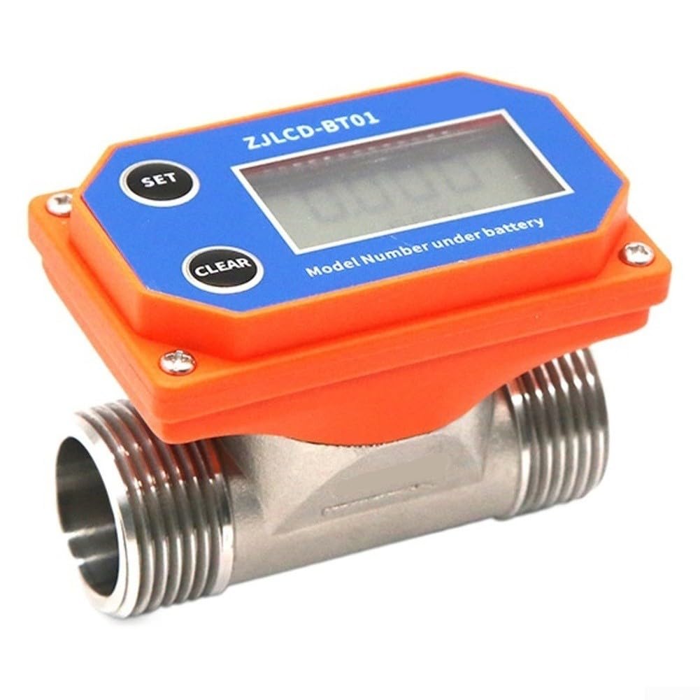 Caudalímetro digital DN25 G1 con pantalla LCD, rango de medición de 20-280 L/MIN para agua y líquidos, caudalímetro industrial de hasta 20 bar