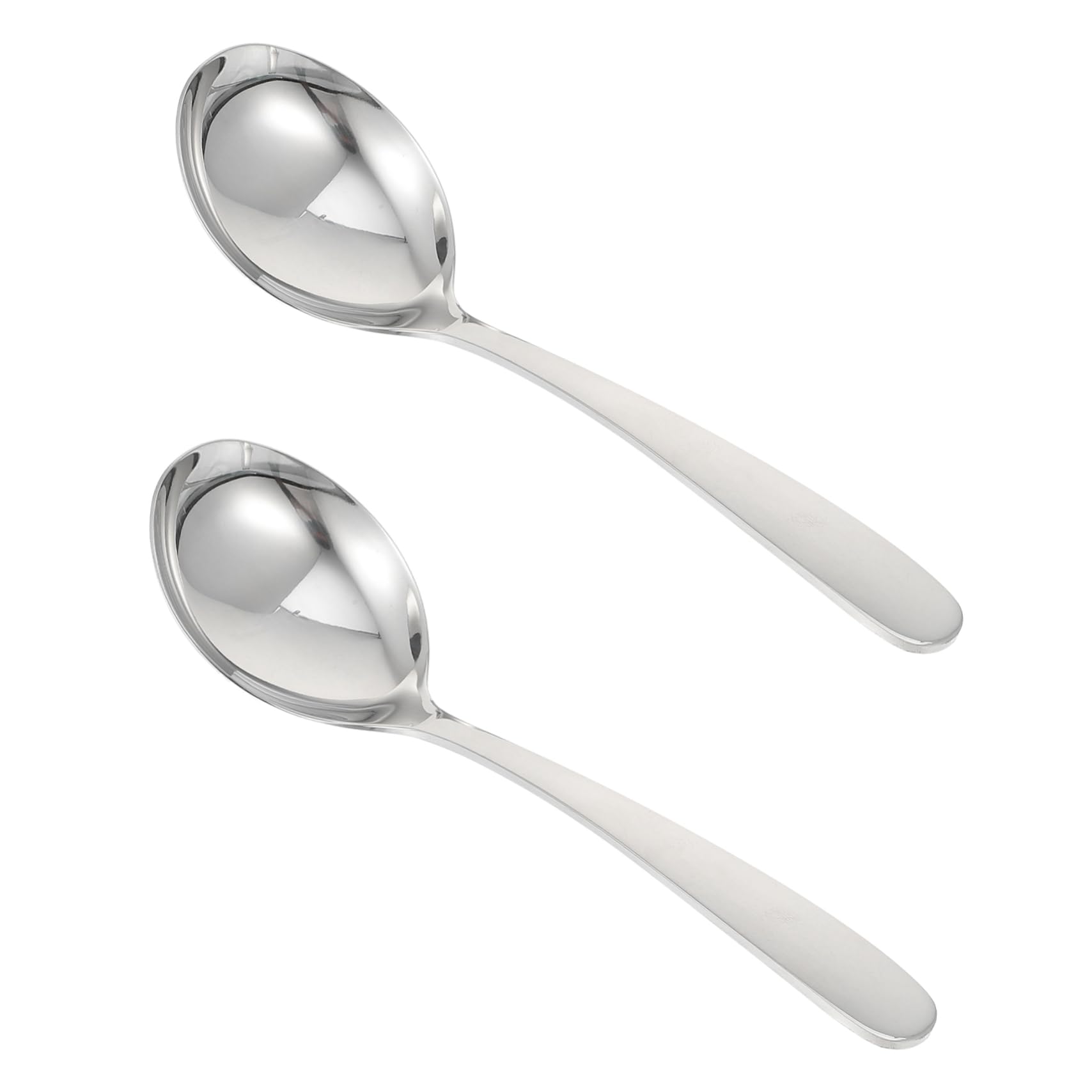 BRIGHTFUFU 2 Pcs Spoon Cutlery Stainless Steel Silver