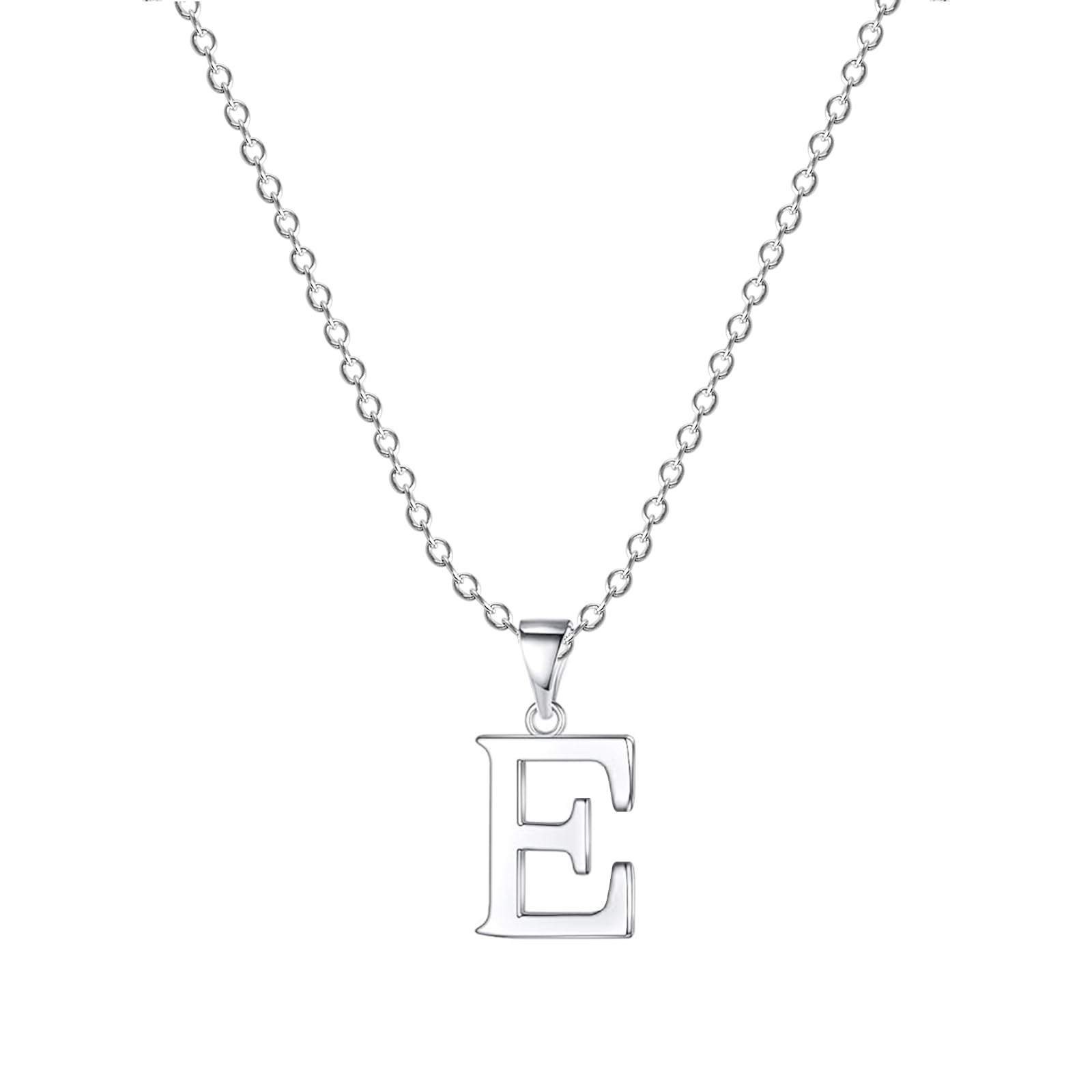 FLUFLO Damen Initialienkette, 925 Sterlingsilber Anhängerhalskette, kompatibel mit Pandora Halsketten-Charms und Perlen, ideal für Frauen und Mädchen X245