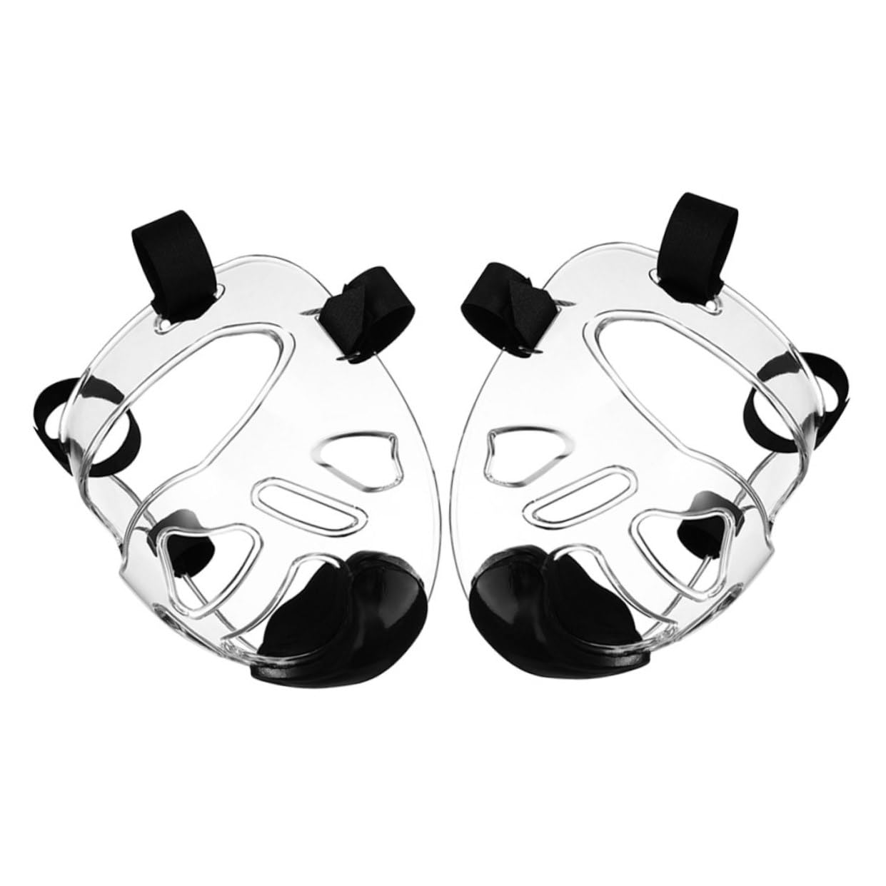 Mikinona Protezione Viso per Taekwondo e Karate Plastica Rinforzata, Leggera e Completa, 2 Pezzi Caschi Protettivi Smontabili per Allenamento e Competizione