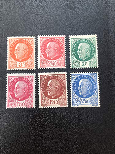 Timbre France 1941. Collection Num 516 à 521 Neufs sans charnière et Authentique.