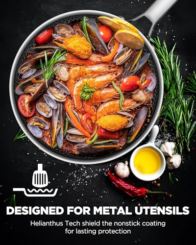 Pots and Pans Set Hybrid Stainless Steel, 10PC Nonstick Cookware Set - image 7