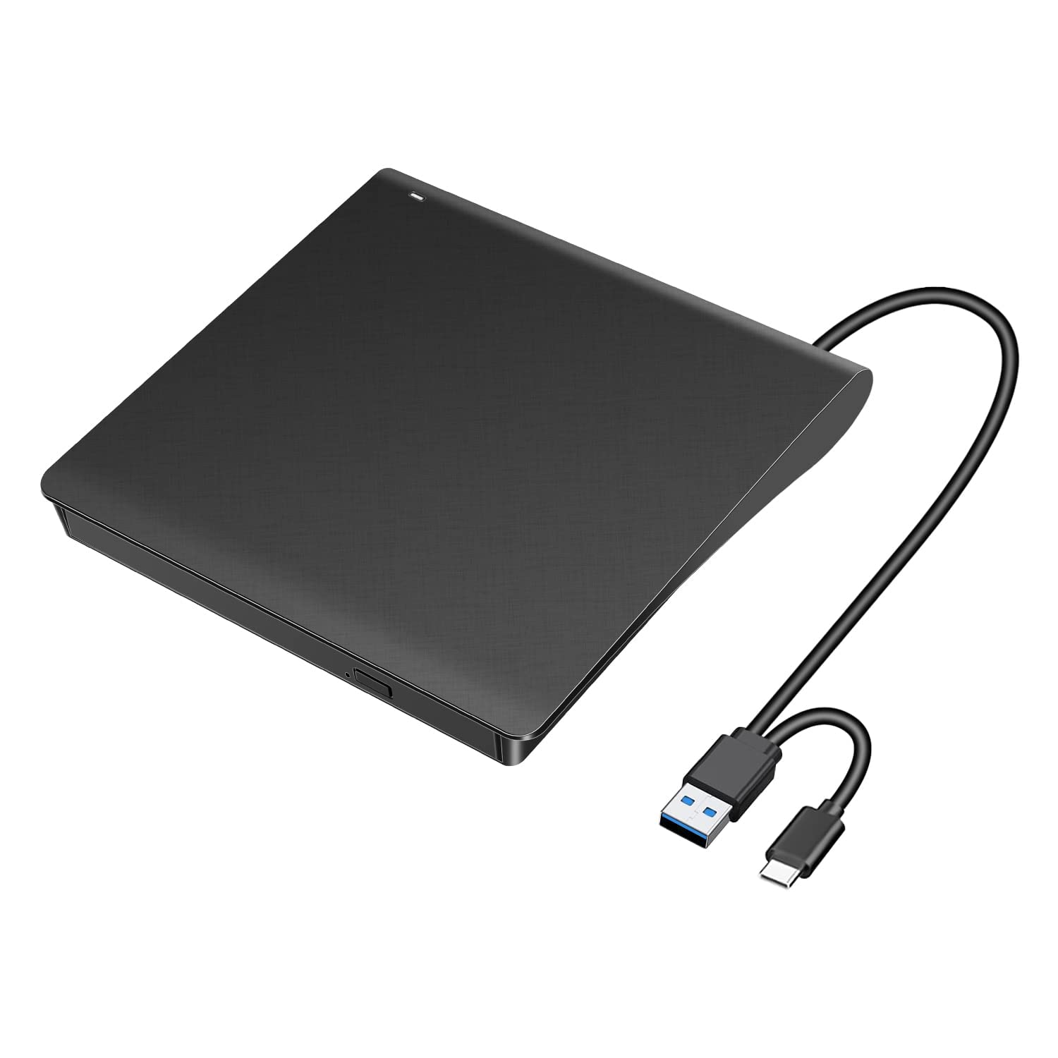 NEXSA External DVD Drive USB 3.0 & Type-C, Portable CD/DVD +/-RW Burner Writer Player, Plug & Play for Laptop, PC, MacBook, Windows, Mac OS, Linux