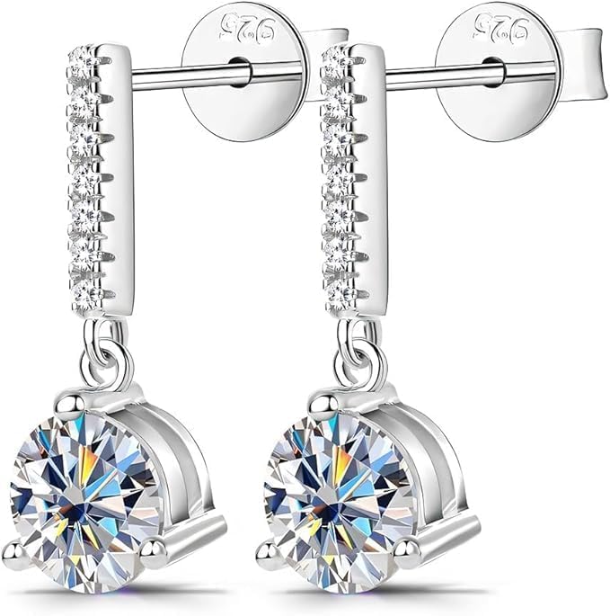 Boucles d'oreilles moissanite taille brillante pour sublimer vos soirées