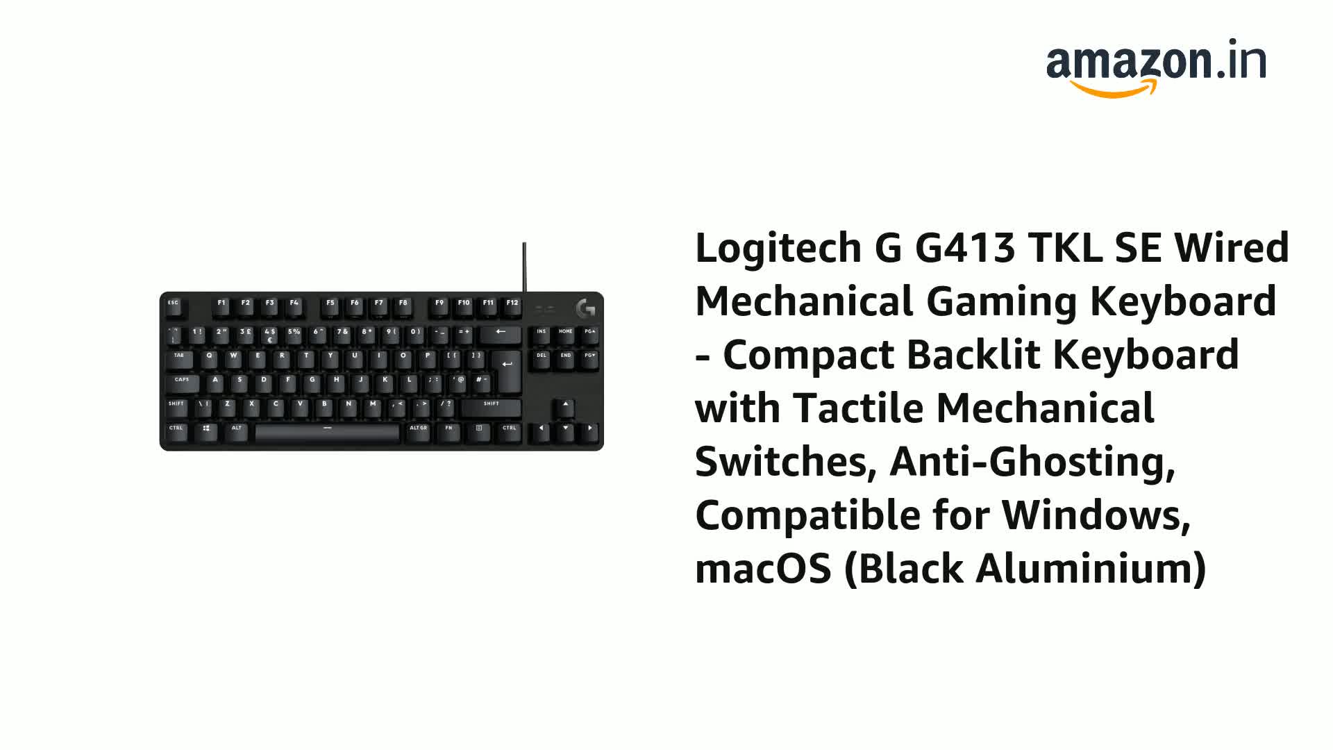 Amazon.in: Buy Logitech G413 Tkl Se Wired Mechanical Gaming