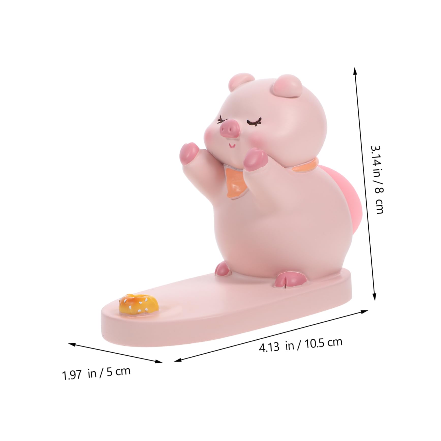 Mikikit 4 Pezzi Adorabile Supporto Per Telefono Da Tavolo in Resina A Forma Di Maiale Supporto Universale Per Telefono Cellulare Supporto Per Scrivania