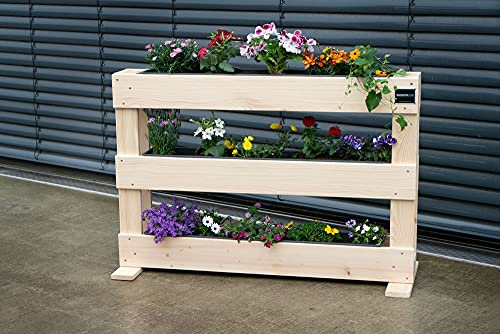 PALblumenwand Style 120 x 80 x 15 cm – Deko Hochbeet mit Etagen – Wandhalter aus Holz für Innen und Aussen – Lieferung als Bausatz - inklusive GRATIS 3 Pflänzkästen PALblumenwand Style 120 x 80 x 15 cm – Deko Hochbeet mit Etagen – Wandhalter aus Holz für Innen und Aussen – Lieferung als Bausatz - inklusive GRATIS 3 Pflänzkästen
