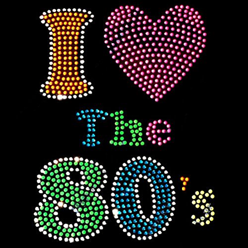 Rhinestone Transfer I Love The 80's image