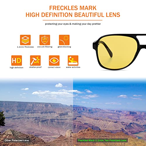 Image of Freckles Mark Vintage Retro 70s Sunglasses for Women Men Classic Large Square Aviator Trendy Glasses