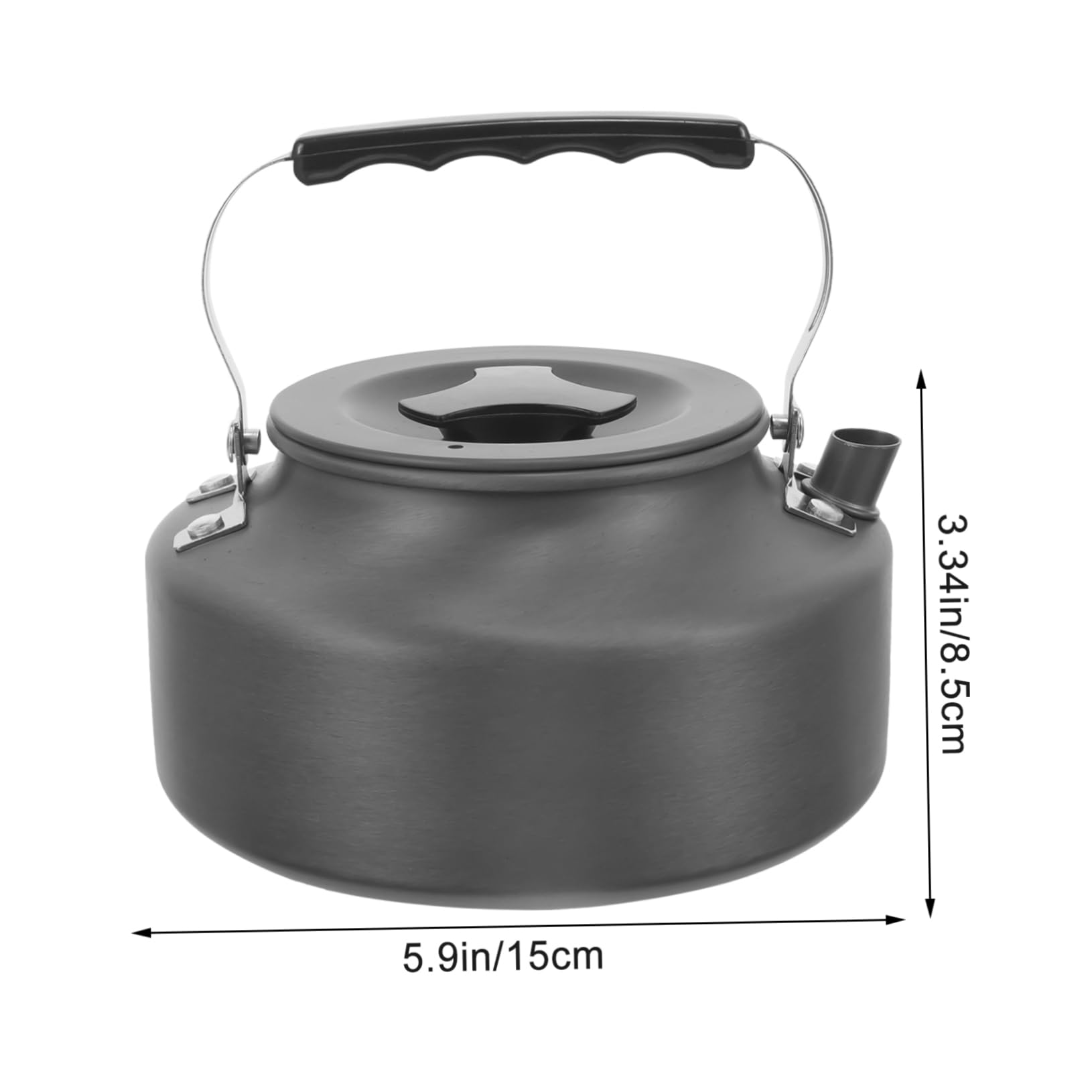 Kisangel Portable Outdoor Camping Kettle Oxide Teapot for Boiling Water Making Tea Lightweight Compact Cookware for Hiking Picnics and