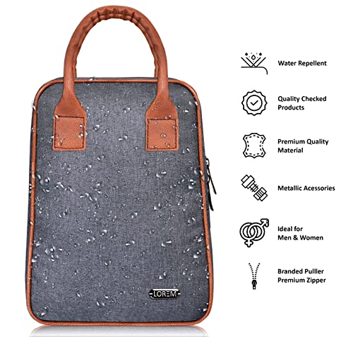 Image of LOREM Blue Color Picnic,Travel, Lunch, Tiffin, Storage Bag Leakproof Hot /Cold for Girls Boys Men Women Unisex, Office, College & School